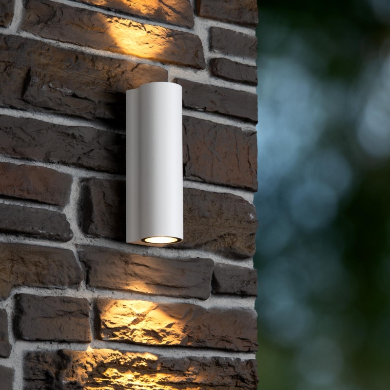 Lucide AKRA - Nástenné svietidlo vnútorné/vonkajšie - LED - 2x6,5W 2700K - IP54 - biele